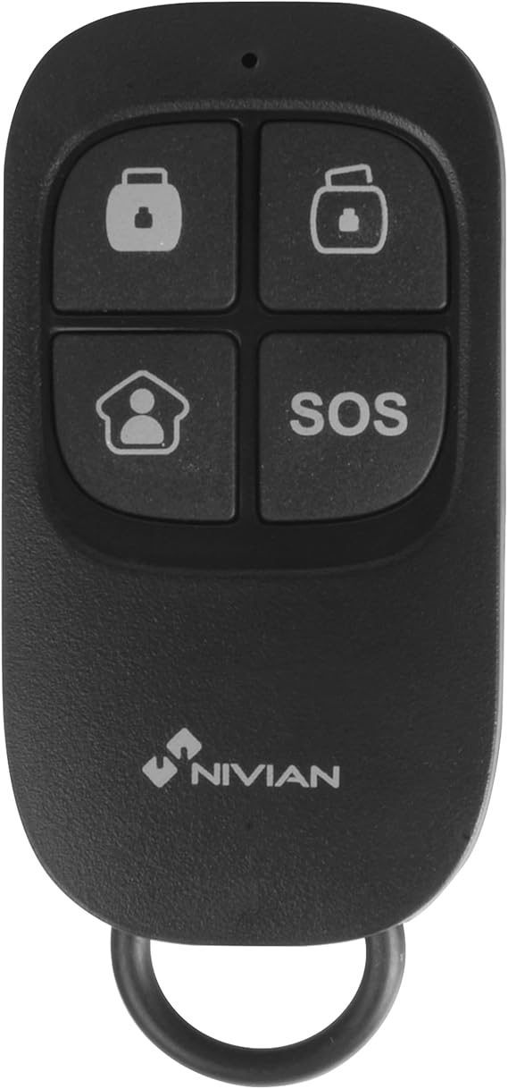 NIVIAN Mando de Control Remoto inalámbrico Compatible con Alarma Múltiples Funciones de gestión del Sistema de Alarma (Armado, desarmado, Armado Parcial, señal SOS)