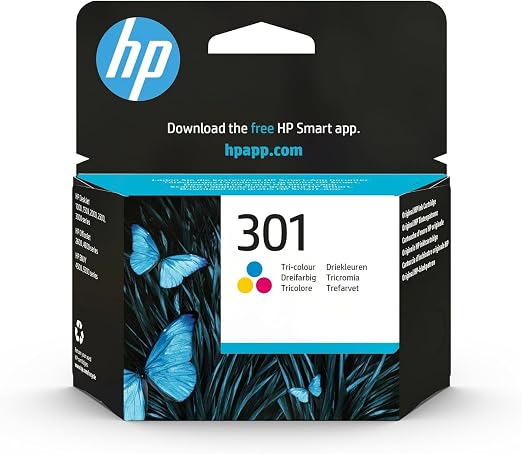 HP 301 CH562EE, Tricolor, Cartucho de Tinta Original, compatible con impresoras de inyección de tinta HP DeskJet 1050, 2540, 3050; OfficeJet 2620, 4630; ENVY 4500, 5530