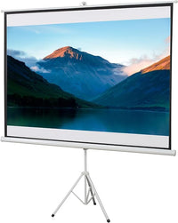 HOMCOM Pantalla de Proyector Manual con Soporte 100 Pulgadas Pantalla de Proyección Portátil Formato 4:3 para Interior y Exterior Cine en Casa Patio 203x152 cm Blanco