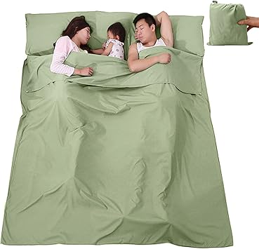 V VILISUN Saco de Dormir Forro Saco de Dormir Ligero Portátil A Prueba de Suciedad Sábana de Camping Ligera y Compacta Ideal para Albergues Juveniles Camping Actividades al Aire Libre, etc.