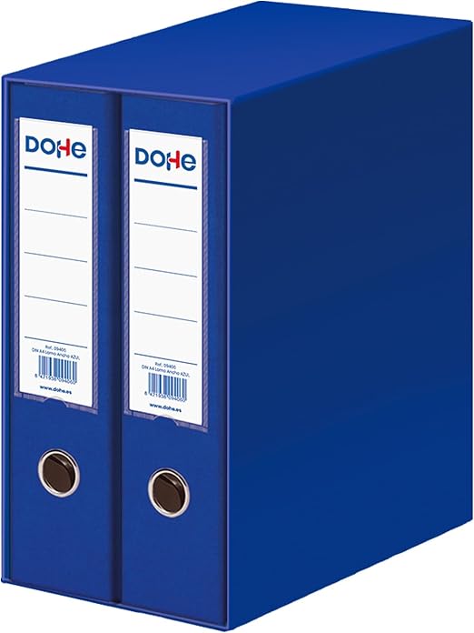 Dohe - Archivadores 2 Anillas (2 uds.) - Tamaño A4 (28,5x32 cm), Lomo Ancho 7 cm, Capacidad 520 Hojas, Caja Protectora, Palanca de Apertura, Tarjetero Intercambiable - Verde