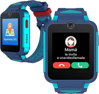 TCL MOVETIME Family Watch 2 Reloj Inteligente Niños - Azul, 4G Videollamadas, GPS en Tiempo Real, Monitor Actividad, Cámara 2MP, Botón SOS, IP65, Control Parental