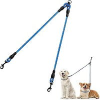 Taglory Correas Dobles/Correa de Perro para Dos Perros/Acoplador Divisor Fuerte para Perros pequeño medianos Grandes/Giratorio 360 ° sin enredos/Cuerda de escalada/75cm Azul