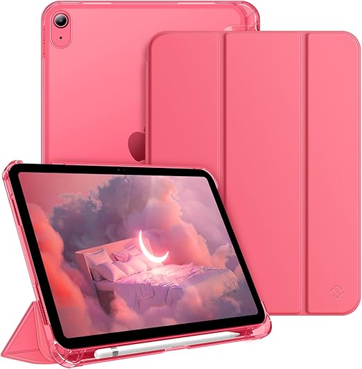 Fintie Funda para iPad 11ª Generación 2025 de 11 Pulgadas (Chip A16), iPad 10ª Generación de 10.9 Pulgadas (2022) - Funda Antichoque y Soporte para Lápiz, Auto-Reposo/Activación, Rosa Intenso