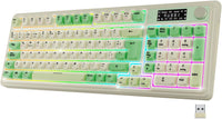 NEWWAY NK251 – Teclado inalámbrico Recargable Pantalla LCD Rueda Multifunción - QWERTY español – Triple Modo (WiFi 2.4 GHz, BT, USB-C) – RGB – Receptor USB Integrado en la Parte Trasera