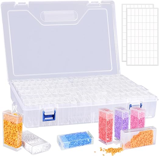 120 Logements Boîtes de Rangement Pour Peinture Diamantée Paquets,Amovible en Plastique Broderie à Compartimen,5d Outils de Croix de Conteneurs pour DIY Art Craft
