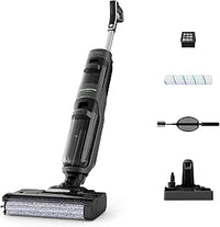 Rowenta X-Clean 4, Fregona Eléctrica Sin Cable, 2 en 1 Aspira y Friega a la vez, 200 W, Pantalla De Control Inteligente, Ajuste Automático De Limpieza: Eco, Auto Y Max, Negro, GZ5037WO