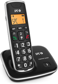 SPC Comfort Kaiser – Teléfono Fijo inalámbrico para Mayores con Teclas y Números tamaño XL, Sonido Extramplificado, 2 Memorias Directas, Agenda y Manos Libres