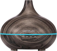 Cecotec Humidificador Ultrasónico con Difusor de Aromas Pure Aroma 300 Yin Grey. Depósito de hasta 300ml, 7 Colores LED Ajustables, Temporizador 10h, Ultrasilencioso, Función de Aromaterapia