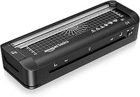 Amazon Basics Máquina de laminación térmica, 3 en 1, corta, perfora y redondea bordes, tamaño A4, 10 bolsas incluidas, enchufe de EU, Negro