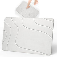 Euqvunn Alfombra Diatomita Baño 60 x 39 cm, Grosor 10 mm – Secado Rápido en 30s, Alfombra Ducha Antideslizante con Lija para Limpieza, Ideal para Baño Cocina Entrada Comederos para Mascotas – Blanco