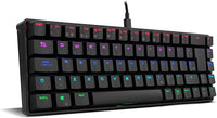 Ozone Gaming Gear Tactical – Mini Teclado Gaming mecánico 65%, Bluetooth y USB, switches Outemu Red, antighosting, LED RGB, Layout español, Color Negro