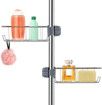 CRESZZLE 2 Estantes Ducha, estante ducha sin taladro, jabonera ducha, accesorios ducha,shower organizer, Adecuado para varillas de 18-25 mm - Para guardar champú y jabón.