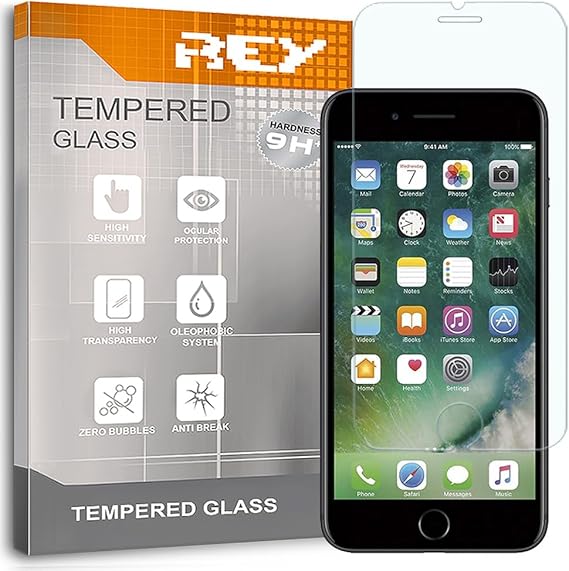 REY Protector de Pantalla para iPhone 7 / iPhone 8 / iPhone SE 2020 / iPhone SE 2022 5G, Cristal Vidrio Templado Premium