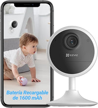 EZVIZ Camara Vigilancia WiFi Interior con Bateria de 40 Dias 1080P Camara IP de Seguridad, Deteccion de Persona Humana, Audio Bidireccional, Soporta Tarjeta hasta 512GB,Compatible con Alexa,CB1