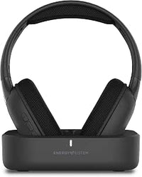 Energy Sistem SoundReel Auriculares TV Inalambricos Bluetooth y RF 2.4 GHz con Base de Carga Entrada Optica Toslink y Jack 3.5 mm Baja Latencia Cascos Cerrados Diadema Comoda 18H Autonomia Television