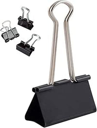 D.RECT Foldbackklammern 51 mm – 12 Stück Schwarze Binder Clips aus Metall – Starke Vielzweckklammern für Dokumente, Papier, Notizen & Bürobedarf