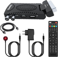Romicta Decodificador TDT HD 2025 - DVB-T2 H.265 HEVC FTA Full HD PVR, USB, HDMI, SCART, Sintonizador de TV Digital Terrestre, Receptor Digital de Alta definición Full HD 1080p, Control Remoto 2 en 1