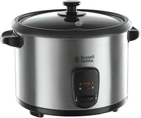 Russell Hobbs CookHome 19750-56 - Vaporera y Arrocera, Inox, Capacidad de 1.8 L, Tapa de Vidrio, 700 W, Gris