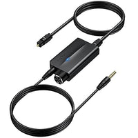 AUTOUTLET 192kHz Convertidor DAC SPDIF a AUX Convertidor de Audio Digital a Analógico Toslink Óptico a Audio 3,5mm con Regulador de Sonido Regulador de volumen para Tele HDTV DVD Blu-ray Consoles