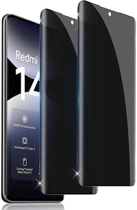 LiiLaa 2 piezas, protector de pantalla para Redmi Note 14 Pro 4G/5G, Note 14 Pro+ 5G para vidrio templado, película de privacidad de vidrio templado anti-espía