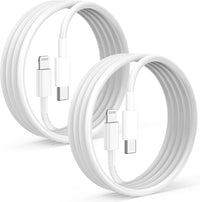 2 x Cable de carga rápida para iPhone 2m [Certificado Apple MFi], Cable de carga USB Tipo-C a Lightning para Apple iPhone14 13 12 Pro XR XS MAX X 8 Plus