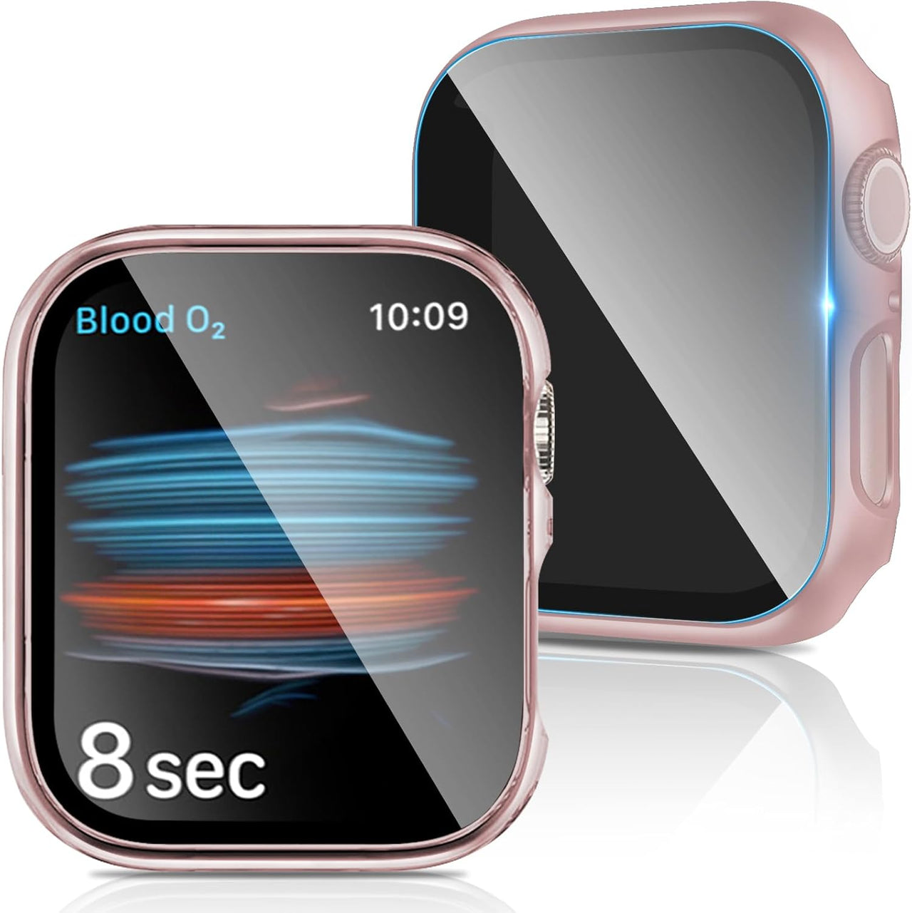2Buyshop 2 carcasas para Apple Watch Serie SE 6 5 4 44 mm Case con cristal templado Privacy Película protectora anti espía rígida PC antigolpes fina funda para Apple Watch Serie 6 5 4 SE Cover 44 mm