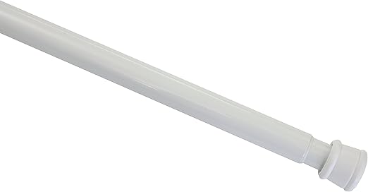 GARDINIA Spannstange, Metall-Stange, Ausziehbar, Gardinenstange ohne Bohren und Schrauben, Ø 23/26 mm, Länge 60-100 cm, Weiß
