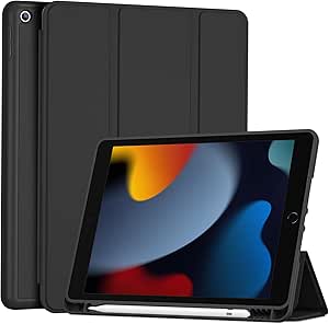 ProCase Funda para iPad 9a 2021 /8a 2020/7a 2019 10.2", Carcasa Protectora Ultrafina con Soporte Integrado, Función Auto-Reposo/Activación y Ranura para Lápiz (iPad 9/8/7 10,2 Pulgadas) -Noche Oscura