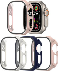 BIRDTOBR 3 Piezas Funda Compatibilidad con Apple Watch Ultra 2 49mm/ Ultra 49mm con Protector de Pantalla, Protectora Completo Carcasa Ultra Fina Compatibilidad con Apple Watch Ultra 2/ Ultra