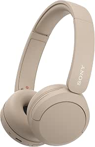 Sony WH-CH520 Auriculares Bluetooth con 50 h de batería, sonido DSEE y micrófono integrado, Beige