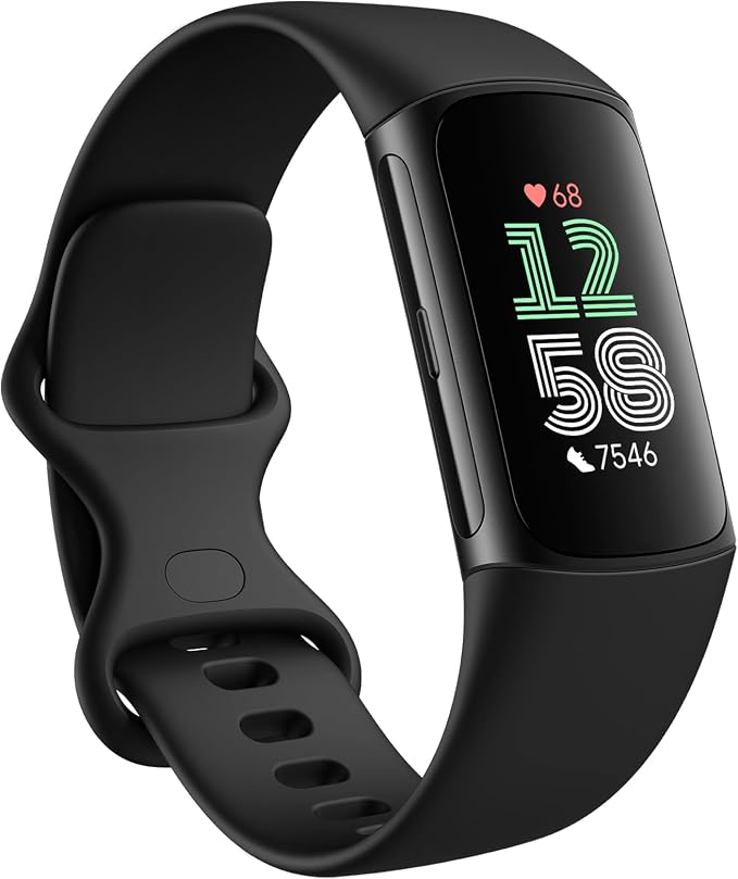 Google Fitbit Charge 6 Pulsera de actividad con 3 meses de suscripción al servicio Google Health Premium incluidos, 7 días de batería, Google Wallet y Maps, Obsidiana/Aluminio Negro