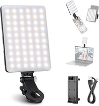 NEEWER LED Luz Selfie con Clip Frontal y Trasero para Movil/Portátil, Alta Potencia 60 LED 2000mAh Recargable CRI 95+ 3 Modos Panel de Iluminación Portátil para Zoom Call TikTok Video Foco Fotografía