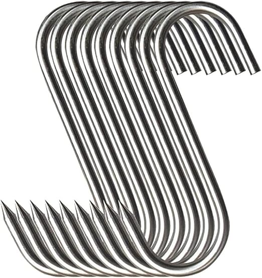 Gflyyue Gancho para carnicero, acero inoxidable premium, para carnicero, ahumado, procesamiento de carne para colgar, carniceros, ahumar, asar y colgar para secar (14 cm)