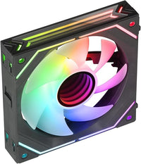 Mars Gaming MF-LINKFINITY, Ventilador Modular PWM 120mm, Sistema de Conexión LINKFINITY, Iluminación Infinity Mirror ARGB 360º, Ultra-silencioso 12dB, Negro
