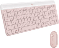Logitech MK470 Combo con Teclado y Ratón Inalámbrico Estilizado - Compacto, Silencioso, Receptor USB 2.4 GHz, Conectividad Plug n' Play - Disposición QWERTY Italiano - Rosa