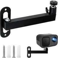 mimzemamz Soporte Proyector Pared, Soporte para Proyector Ajustable con Rotación de 360°, Soporte Plegable de Metal con Tornillo de 1/4
