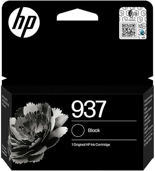 HP 937 4S6W5NE, Negro, Cartucho de Tinta Original, Compatible con impresoras OfficeJet Pro 9110, 9120, 9130, 9720 y 9730