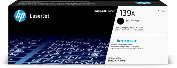 HP 139A W1390A, Negro, Cartucho Tóner Original, 1500 páginas, para impresoras LaserJet Pro 3002dn/dwe/dw y LaserJet Pro Multifunción 3102fdn/fdwe/fdw