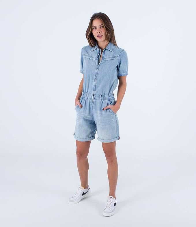Hurley W Oceancare Denim Short Overall W Oceancare - Mono corto de mezclilla Mujer