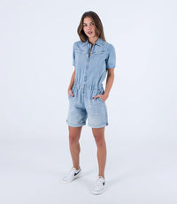 Hurley W Oceancare Denim Short Overall W Oceancare - Mono corto de mezclilla Mujer