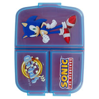 OM SUPPLIES Sonic The Hedgehog - Lonchera tipo sándwich para niños, escuela, incluye llavero Sonic (Sonic)