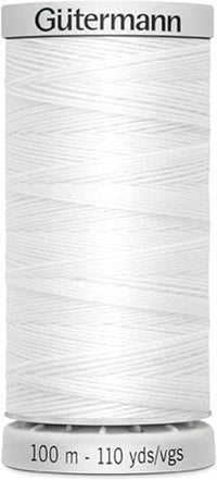 Gütermann Hilo M782 Extra Fuerte Hilo de Poliéster 100m para Máquina de Coser para Todas las Costuras Muy Tensas (Blanco)