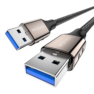 MOGOOD USB a USB Cable 2M USB a USB Cable USB 3.0 macho a macho USB Extensores Tipo A a Tipo A Cable para transferencia de datos Compatible con disco duro,ordenador portátil,cámara, SetUp Box y más