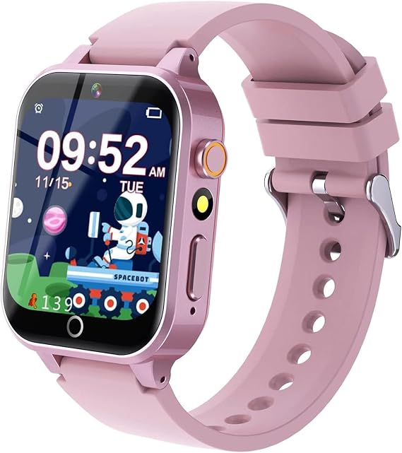 Reloj Inteligente Niño Niña 3-15 Años, 39 Juegos, Modo Deportivo, 100+ Tarjetas de Aprendizaje, Audiolibros, Modo Escuela, Cámara, MP3, Podómetro, Alarma, Linterna, Regalo Educativo para Niños y Niñas