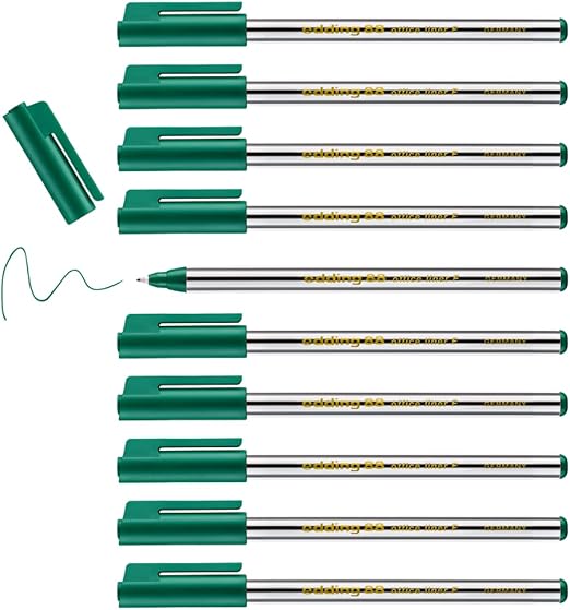 edding 88 - Fineliner - grün - 10 Stifte - Rundspitze 0,6 mm - dünner Faserschreiber für feines und präzises Schreiben, Unterstreichen, Zeichnen - für Büro, Schule und Zuhause