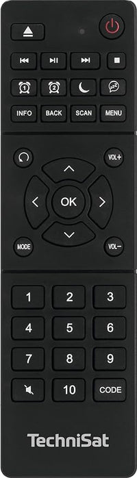 TechniSat TECHNICONTROL Dab+ - Mando a Distancia Universal para determinadas radios Digitales Dab+ de TechniSat, Color Negro