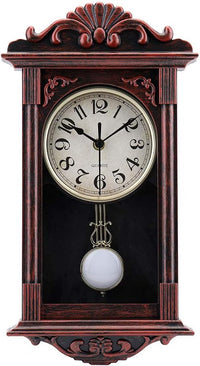 jomparis Reloj de Pared de Cuarzo Retro con péndulo de 40cm