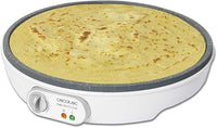 Cecotec Crepera Fun Crepestone. 1000 W, Placa con Revestimiento Antiadherente RockStone, Termostato Regulable, Rodillo Esparcidor y Espátula Incluidos, Indicador luminoso, 30,5 cm