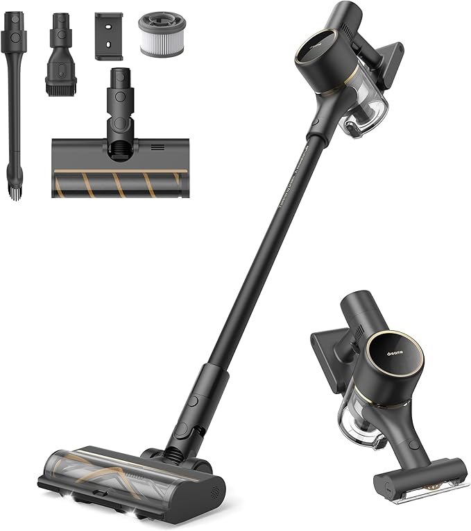 DREAME R10 Pro Aspiradora sin Cable, 150AW Potente Succión, Aspiradora sin Cable con Cepillo de Multi-Superficie y Luces LED, Ideal para la Limpieza del Hogar y el Coche, Ligero y Versátil